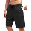 imageMens Swim Trunks with Compression Liner Zipper Cargo Pockets Bathing Suit 9 Inch QuickDry Swimming ShortsA0 Black