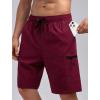 imageMens Swim Trunks with Compression Liner Zipper Cargo Pockets Bathing Suit 9 Inch QuickDry Swimming ShortsA0 Wine Red