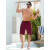 imageMens Swim Trunks with Compression Liner Zipper Cargo Pockets Bathing Suit 9 Inch QuickDry Swimming ShortsA0 Wine Red