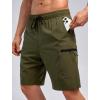 imageMens Swim Trunks with Compression Liner Zipper Cargo Pockets Bathing Suit 9 Inch QuickDry Swimming ShortsArmy Green