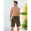 imageMens Swim Trunks with Compression Liner Zipper Cargo Pockets Bathing Suit 9 Inch QuickDry Swimming ShortsArmy Green