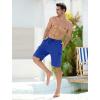 imageMens Swim Trunks with Compression Liner Zipper Cargo Pockets Bathing Suit 9 Inch QuickDry Swimming ShortsBlue
