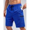 imageMens Swim Trunks with Compression Liner Zipper Cargo Pockets Bathing Suit 9 Inch QuickDry Swimming ShortsBlue