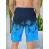imageMens Swim Trunks with Compression Liner Zipper Cargo Pockets Bathing Suit 9 Inch QuickDry Swimming ShortsBlue Leaves
