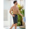 imageMens Swim Trunks with Compression Liner Zipper Cargo Pockets Bathing Suit 9 Inch QuickDry Swimming ShortsDark Grey