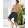 imageMens Swim Trunks with Compression Liner Zipper Cargo Pockets Bathing Suit 9 Inch QuickDry Swimming ShortsDark Grey
