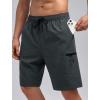 imageMens Swim Trunks with Compression Liner Zipper Cargo Pockets Bathing Suit 9 Inch QuickDry Swimming ShortsDark Grey