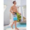imageMens Swim Trunks with Compression Liner Zipper Cargo Pockets Bathing Suit 9 Inch QuickDry Swimming ShortsGradientblack Blue White