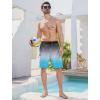 imageMens Swim Trunks with Compression Liner Zipper Cargo Pockets Bathing Suit 9 Inch QuickDry Swimming ShortsGradientblack Blue White