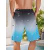 imageMens Swim Trunks with Compression Liner Zipper Cargo Pockets Bathing Suit 9 Inch QuickDry Swimming ShortsGradientblack Blue White