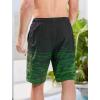 imageMens Swim Trunks with Compression Liner Zipper Cargo Pockets Bathing Suit 9 Inch QuickDry Swimming ShortsGradientblack Green Stripe