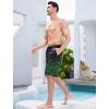 imageMens Swim Trunks with Compression Liner Zipper Cargo Pockets Bathing Suit 9 Inch QuickDry Swimming ShortsGradientblack Green Stripe