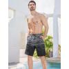 imageMens Swim Trunks with Compression Liner Zipper Cargo Pockets Bathing Suit 9 Inch QuickDry Swimming ShortsGradientblack White Stripe