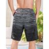 imageMens Swim Trunks with Compression Liner Zipper Cargo Pockets Bathing Suit 9 Inch QuickDry Swimming ShortsGradientblack White Stripe