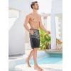imageMens Swim Trunks with Compression Liner Zipper Cargo Pockets Bathing Suit 9 Inch QuickDry Swimming ShortsGradientblack White Stripe