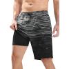 imageMens Swim Trunks with Compression Liner Zipper Cargo Pockets Bathing Suit 9 Inch QuickDry Swimming ShortsGradientblack White Stripe