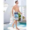 imageMens Swim Trunks with Compression Liner Zipper Cargo Pockets Bathing Suit 9 Inch QuickDry Swimming ShortsGradientblue Black Grey