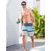 imageMens Swim Trunks with Compression Liner Zipper Cargo Pockets Bathing Suit 9 Inch QuickDry Swimming ShortsGradientblue Black Grey