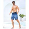 imageMens Swim Trunks with Compression Liner Zipper Cargo Pockets Bathing Suit 9 Inch QuickDry Swimming ShortsGradientblue Coconut