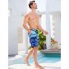 imageMens Swim Trunks with Compression Liner Zipper Cargo Pockets Bathing Suit 9 Inch QuickDry Swimming ShortsGradientblue Coconut Tree