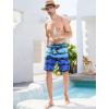 imageMens Swim Trunks with Compression Liner Zipper Cargo Pockets Bathing Suit 9 Inch QuickDry Swimming ShortsGradientblue Coconut Tree