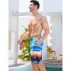 imageMens Swim Trunks with Compression Liner Zipper Cargo Pockets Bathing Suit 9 Inch QuickDry Swimming ShortsGradientblue Orange
