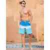 imageMens Swim Trunks with Compression Liner Zipper Cargo Pockets Bathing Suit 9 Inch QuickDry Swimming ShortsGradientblue White