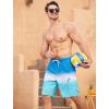 imageMens Swim Trunks with Compression Liner Zipper Cargo Pockets Bathing Suit 9 Inch QuickDry Swimming ShortsGradientblue White