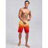 imageMens Swim Trunks with Compression Liner Zipper Cargo Pockets Bathing Suit 9 Inch QuickDry Swimming ShortsGradientorange