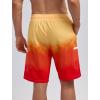 imageMens Swim Trunks with Compression Liner Zipper Cargo Pockets Bathing Suit 9 Inch QuickDry Swimming ShortsGradientorange