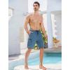imageMens Swim Trunks with Compression Liner Zipper Cargo Pockets Bathing Suit 9 Inch QuickDry Swimming ShortsGrey Blue