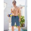 imageMens Swim Trunks with Compression Liner Zipper Cargo Pockets Bathing Suit 9 Inch QuickDry Swimming ShortsGrey Blue