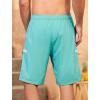 imageMens Swim Trunks with Compression Liner Zipper Cargo Pockets Bathing Suit 9 Inch QuickDry Swimming ShortsLake Green