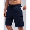 imageMens Swim Trunks with Compression Liner Zipper Cargo Pockets Bathing Suit 9 Inch QuickDry Swimming ShortsNavy