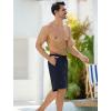 imageMens Swim Trunks with Compression Liner Zipper Cargo Pockets Bathing Suit 9 Inch QuickDry Swimming ShortsNavy