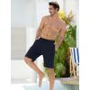 imageMens Swim Trunks with Compression Liner Zipper Cargo Pockets Bathing Suit 9 Inch QuickDry Swimming ShortsNavy