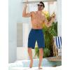 imageMens Swim Trunks with Compression Liner Zipper Cargo Pockets Bathing Suit 9 Inch QuickDry Swimming ShortsNavy Blue