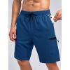 imageMens Swim Trunks with Compression Liner Zipper Cargo Pockets Bathing Suit 9 Inch QuickDry Swimming ShortsNavy Blue