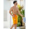 imageMens Swim Trunks with Compression Liner Zipper Cargo Pockets Bathing Suit 9 Inch QuickDry Swimming ShortsOrange