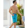 imageMens Swim Trunks with Compression Liner Zipper Cargo Pockets Bathing Suit 9 Inch QuickDry Swimming ShortsPeacock Blue
