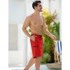 imageMens Swim Trunks with Compression Liner Zipper Cargo Pockets Bathing Suit 9 Inch QuickDry Swimming ShortsRed