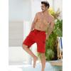 imageMens Swim Trunks with Compression Liner Zipper Cargo Pockets Bathing Suit 9 Inch QuickDry Swimming ShortsRed