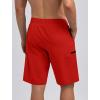 imageMens Swim Trunks with Compression Liner Zipper Cargo Pockets Bathing Suit 9 Inch QuickDry Swimming ShortsRed