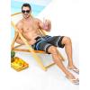 imageMens Swim Trunks with Compression Liner Zipper Cargo Pockets Bathing Suit 9 Inch QuickDry Swimming ShortsStripesblack Blue Grey