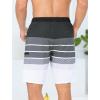 imageMens Swim Trunks with Compression Liner Zipper Cargo Pockets Bathing Suit 9 Inch QuickDry Swimming ShortsStripesblack Grey White