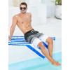 imageMens Swim Trunks with Compression Liner Zipper Cargo Pockets Bathing Suit 9 Inch QuickDry Swimming ShortsStripesblack Grey White