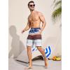 imageMens Swim Trunks with Compression Liner Zipper Cargo Pockets Bathing Suit 9 Inch QuickDry Swimming ShortsStripesblue Red White