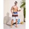 imageMens Swim Trunks with Compression Liner Zipper Cargo Pockets Bathing Suit 9 Inch QuickDry Swimming ShortsStripesblue Red White