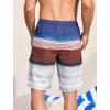 imageMens Swim Trunks with Compression Liner Zipper Cargo Pockets Bathing Suit 9 Inch QuickDry Swimming ShortsStripesblue Red White