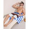 imageMens Swim Trunks with Compression Liner Zipper Cargo Pockets Bathing Suit 9 Inch QuickDry Swimming ShortsStripesblue Red White
